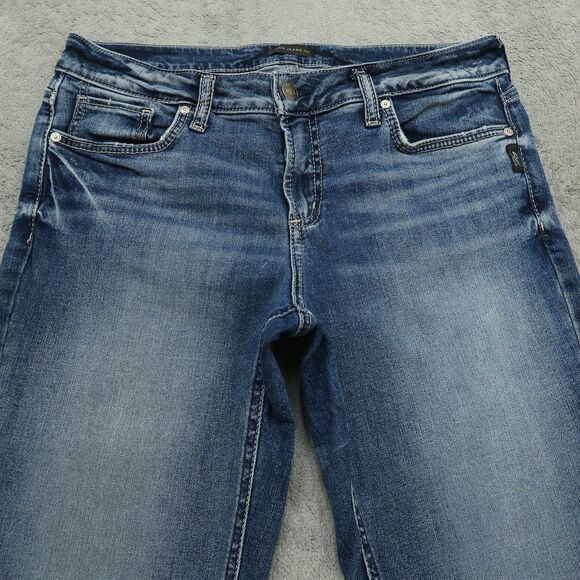 Silver Jeans Women's Size 30 Blue Mid-Rise Elyse Slim Boot Denim 29" inseam - Picture 13 of 16